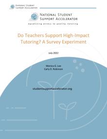 Do Teachers Support High-Impact Tutoring? A Survey Experiment